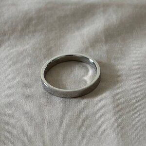 Twistedpendant Thin Band Stainless Steel Ring